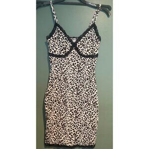 Babydoll Mini Dress Animal Print Lace XS Sexy Cute Festival romantic fairy y2k